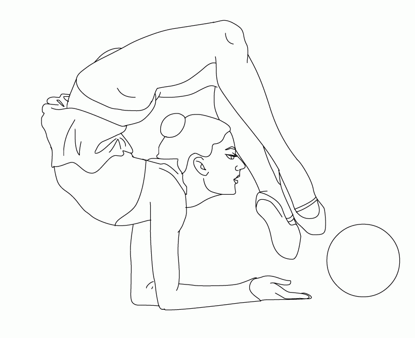 Plansa de colorat cu Gimnastica 13 5